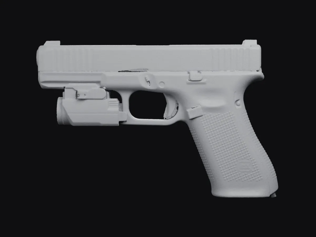 Glock 17 Gen5 + Klarus GL2 1:1 3D szken STL, tokkészítő sablon – jobb oldal