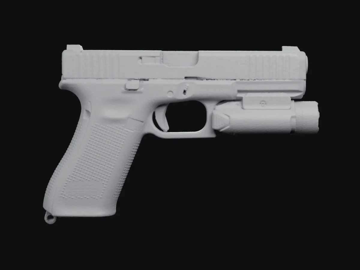 Glock 17 Gen5 + Olight PL-3R Valkyrie 1:1 3D szken STL, tokkészítő sablon – jobb oldal