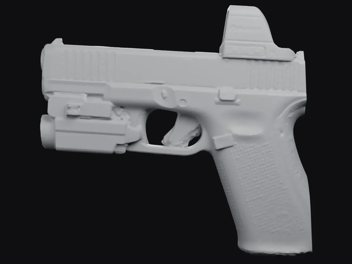 Glock 45 + Olight Baldr S + Red Dot real size 3D scan STL, holster mold – right side