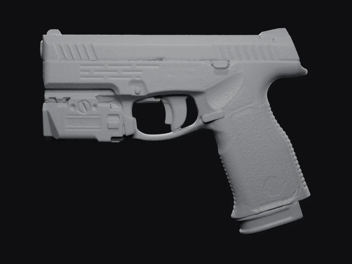 Steyr M9-A2 MF + Olight PL-X Valkyrie real size 3D scan STL, holster mold – left side