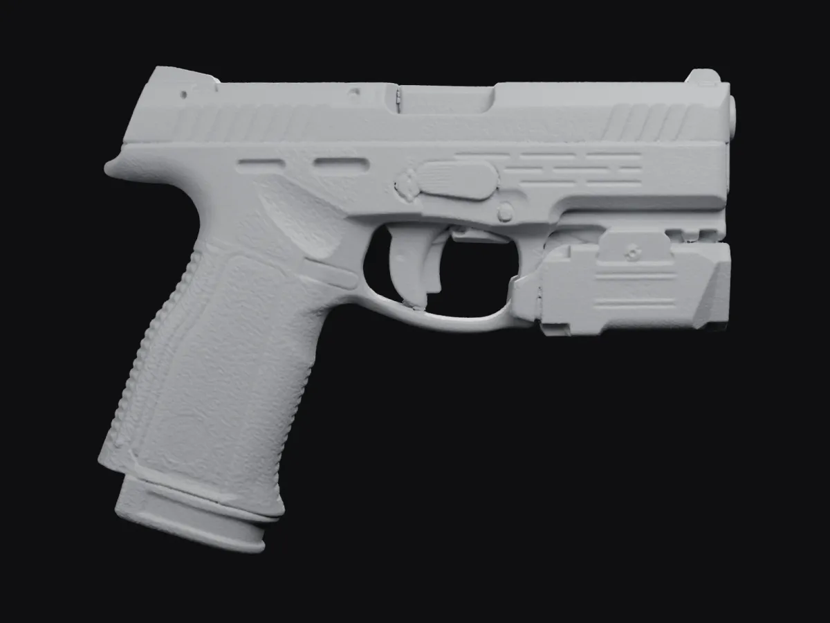 Steyr M9-A2 MF + Olight PL-X Valkyrie real size 3D scan STL, holster mold – right side