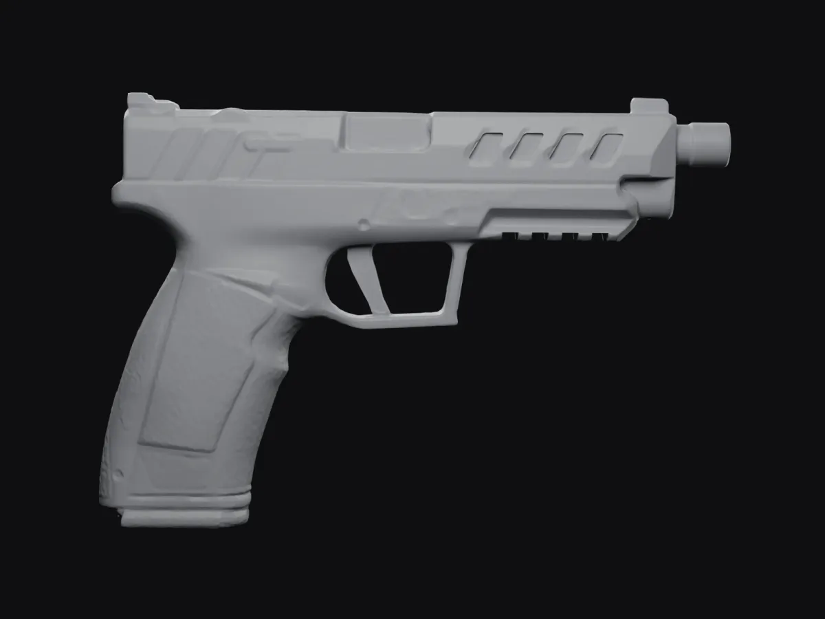 Tisas PX-9 Duty Night Stalker real size 3D scan STL, holster mold – left side
