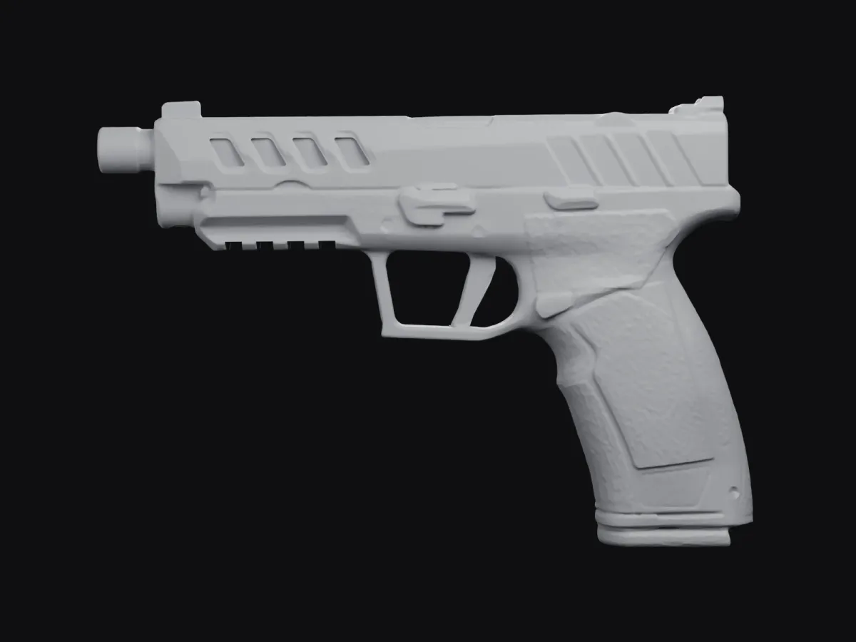 Tisas PX-9 Duty Night Stalker real size 3D scan STL, holster mold – right side