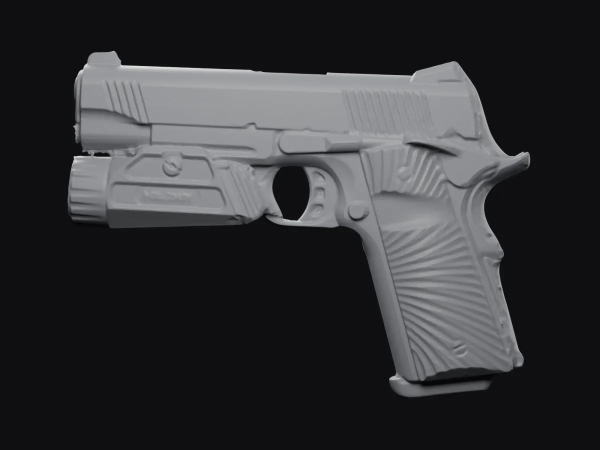 Tisas Zig PC9 + Holosun P.ID real size 3D scan STL, holster mold – left side